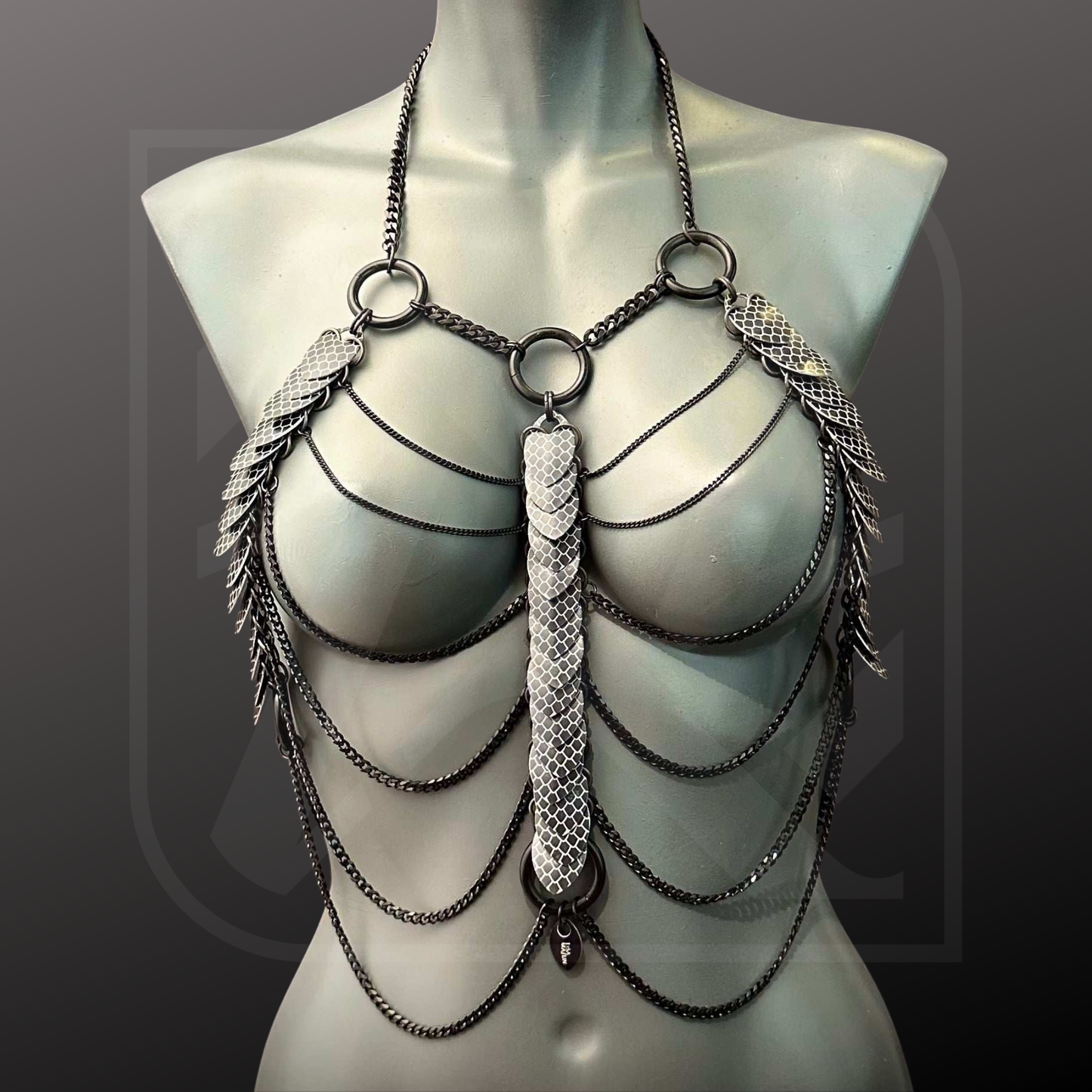 Harnes mit drachenschuppen