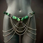 Aphrodite Desire Belt grün mit Ketten stilvoll und verführerisch