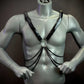 Ariv Harness schwarz, Herren Brustgeschirr mit Ketten, kraftvoll und stylisch