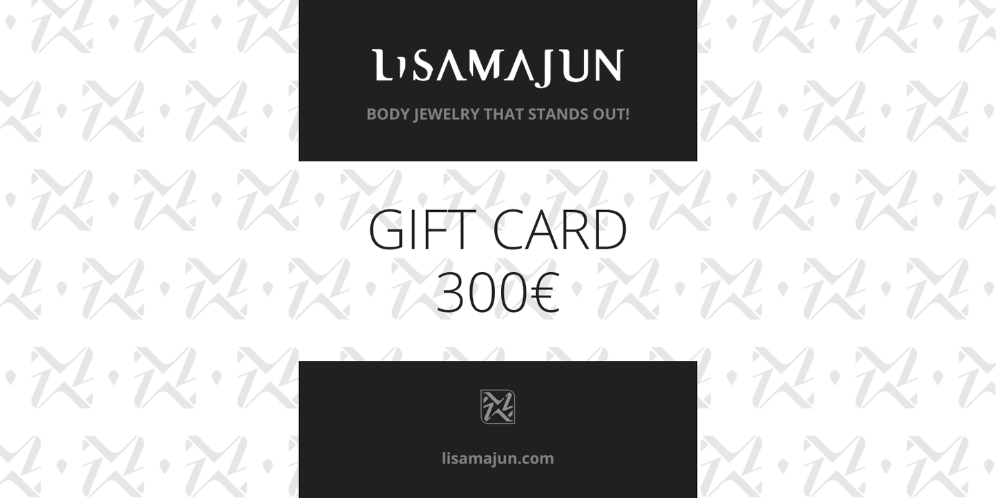 Geschenkkarte 300 Euro schwarz weiß minimalistisch stilvoll Freude schenken