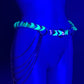 Leuchtender grüner Glow-in-the-Dark Gürtel mit Ketten in futuristischem Stil, mystisch