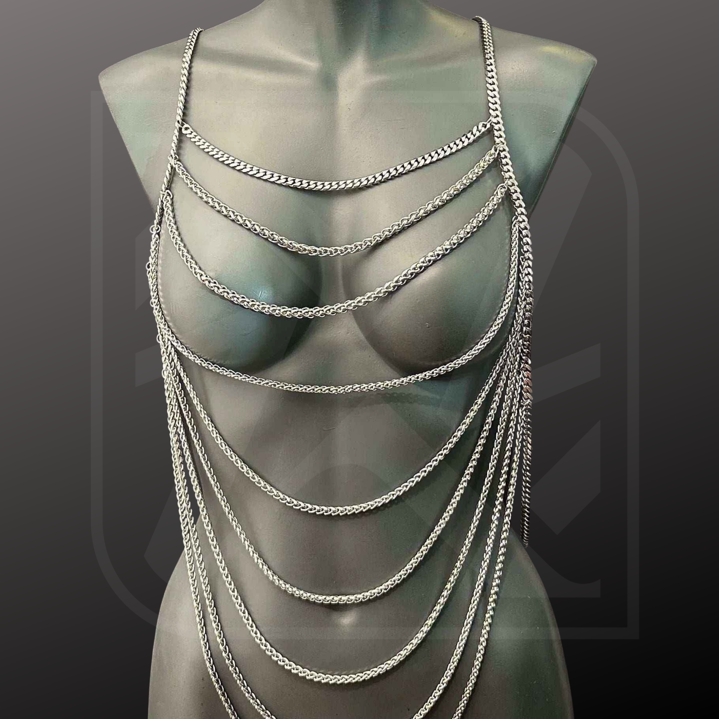 Bodykette auf Puppen in wasserfall optick in verschiedenen farben