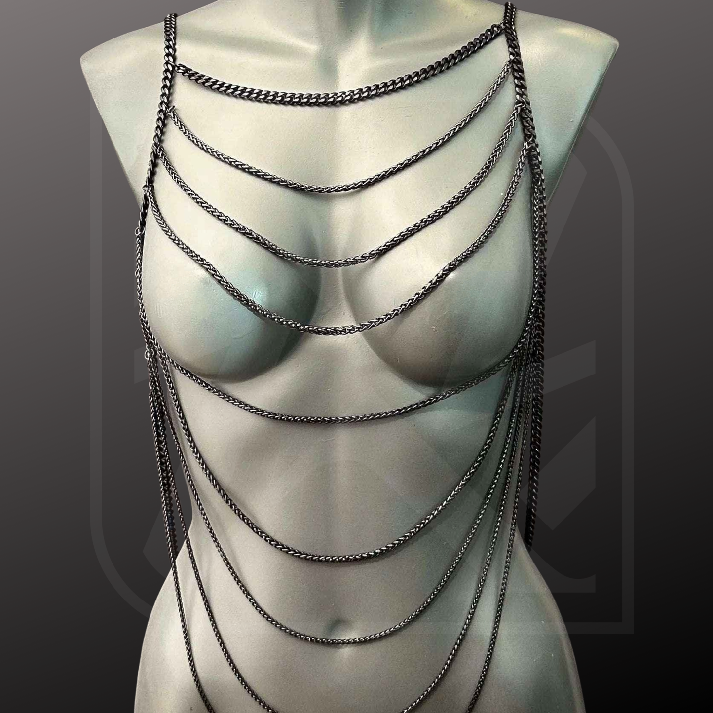 Bodykette auf Puppen in wasserfall optick in verschiedenen farben